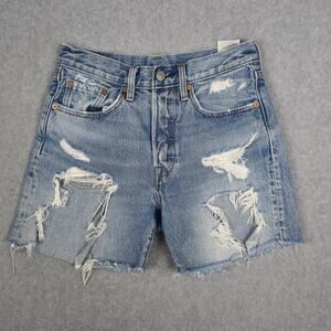 Levi's Womens 26 Distressed Denim Cut-Off Shorts Frayed Hem